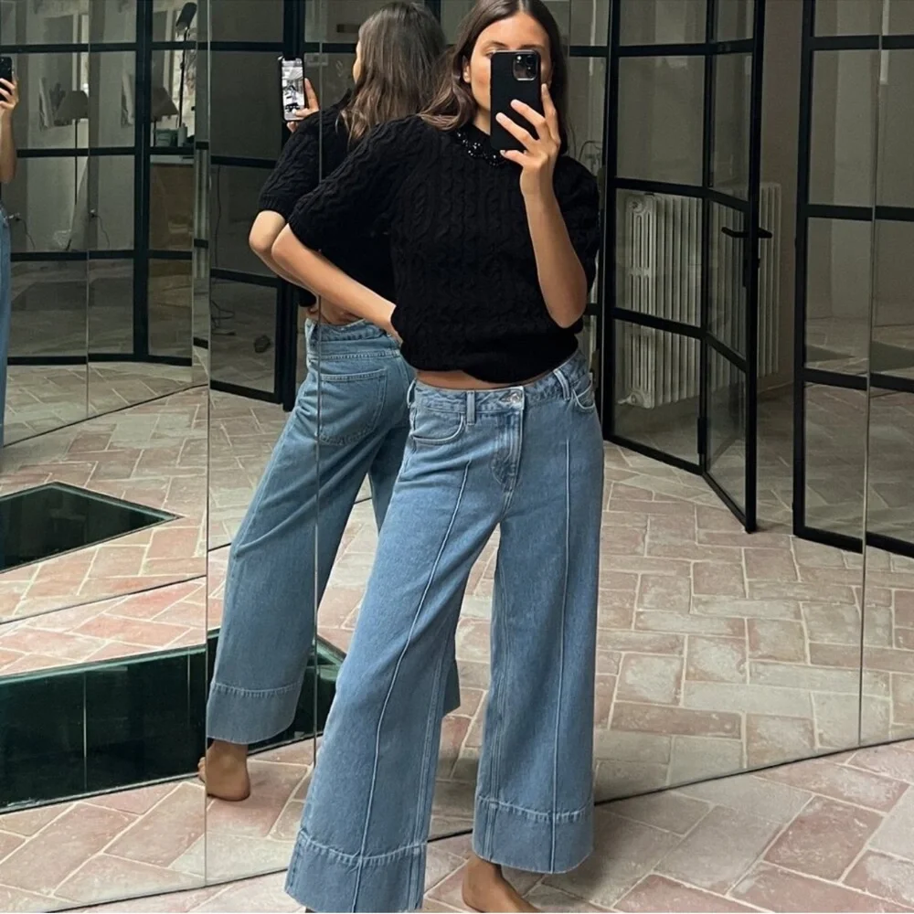 ZARA BEADED CABLE KNIT SWEATER Sz S NWT - Picture 2 of 11